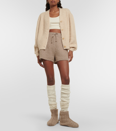 Loro Piana Cashmere Slippers In Brown