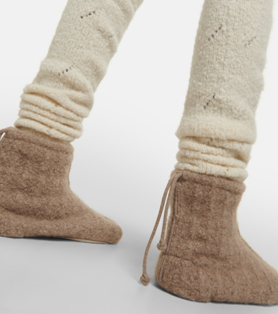 Loro Piana Cashmere Slippers In Brown