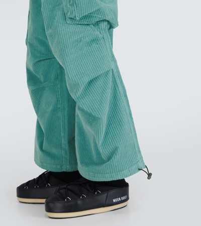 Shop Alanui Velvet Corduroy Cargo Pants In Blue