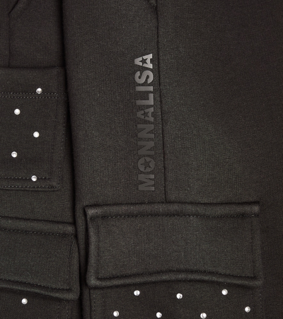 Shop Monnalisa Studded Jersey Sweatpants In Black
