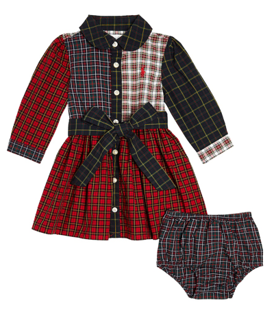 Shop Polo Ralph Lauren Baby Junia Dress And Bloomers Set In Multicoloured