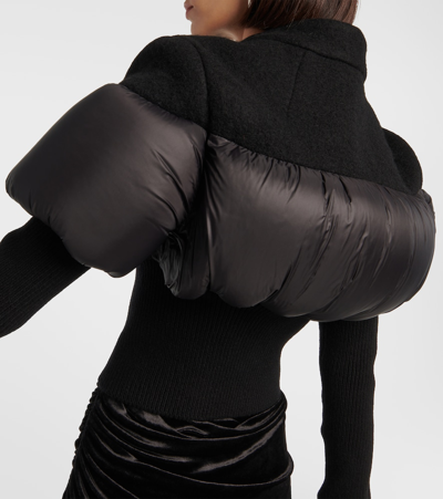 Rick Owens Bouchon Padded-panel Wool Jacket In Black