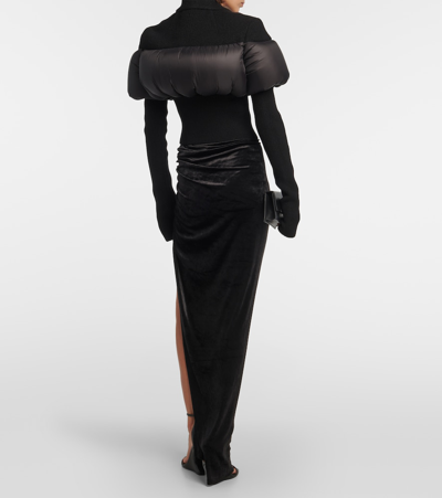 Rick Owens Bouchon Padded-panel Wool Jacket In Black