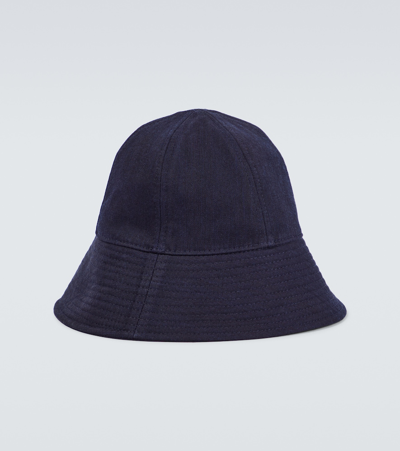 Jil Sander Cotton Bucket Hat In Blue