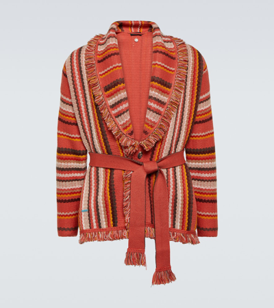 Shop Alanui Ushuaia Stories Baja Wool Cardigan In Multicoloured