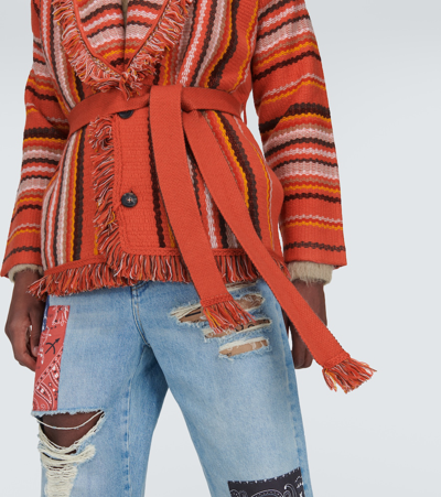 Shop Alanui Ushuaia Stories Baja Wool Cardigan In Multicoloured