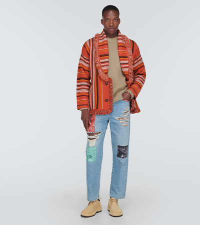 Shop Alanui Ushuaia Stories Baja Wool Cardigan In Multicoloured