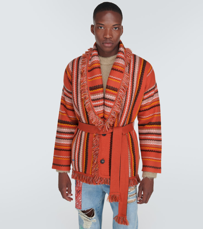 Shop Alanui Ushuaia Stories Baja Wool Cardigan In Multicoloured