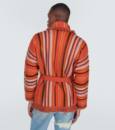 Shop Alanui Ushuaia Stories Baja Wool Cardigan In Multicoloured