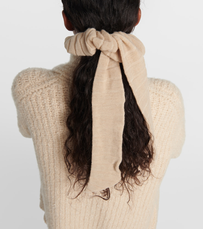 Shop Loro Piana Cocooning Cashmere Scrunchie In Beige