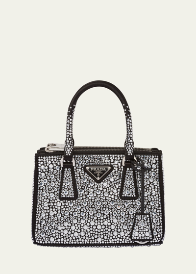 Shop Prada Galleria Crystal Top-handle Bag In F063r Metal