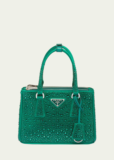 Shop Prada Galleria Crystal Top-handle Bag In F0458 Mango