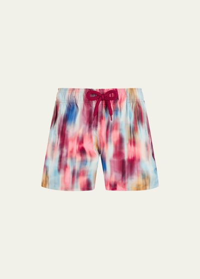 Shop Vilebrequin Boy's Jihin Tie Dye-print Swim Shorts In Conft Mult