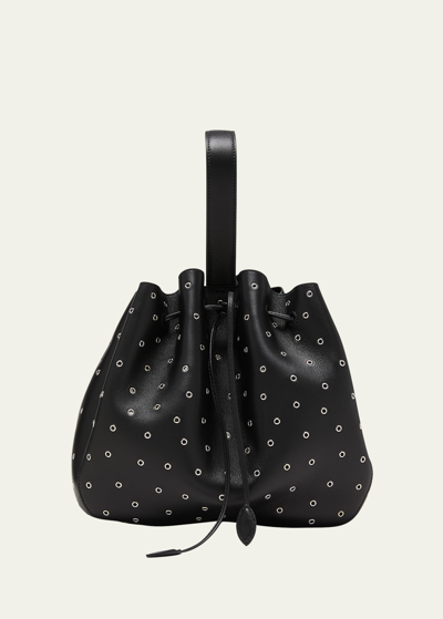 Shop Alaïa Rose Marie 28 Grommet Leather Top-handle Bag In Noir