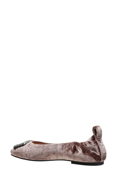 Shop Linea Paolo Marie Buckle Flat In Taupe
