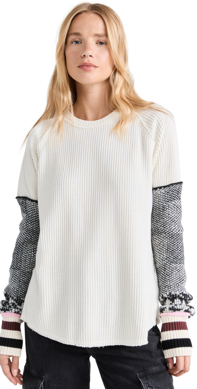 Shop Free People Mod About You Cuff Raglan Ivory Combo