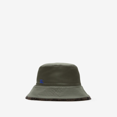 Shop Burberry Reversible Nylon Bucket Hat In Flint