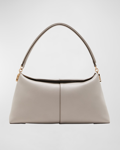 Shop Tod's Fold-over Flap Leather Messenger Bag In Grigio Satellite