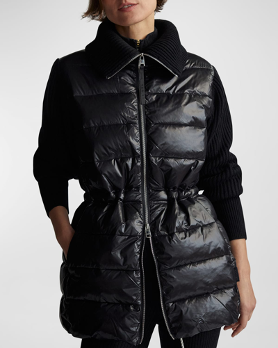 Shop Varley Arlen Zip-through Puffer Jacket In Black
