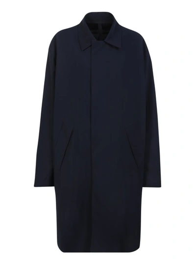 Shop Harris Wharf London Blue Three-quarter Coats In Black