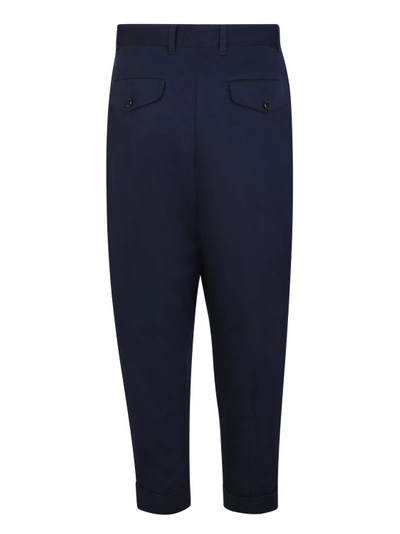 Shop Ami Alexandre Mattiussi Blue Mid-rise Trousers In Black
