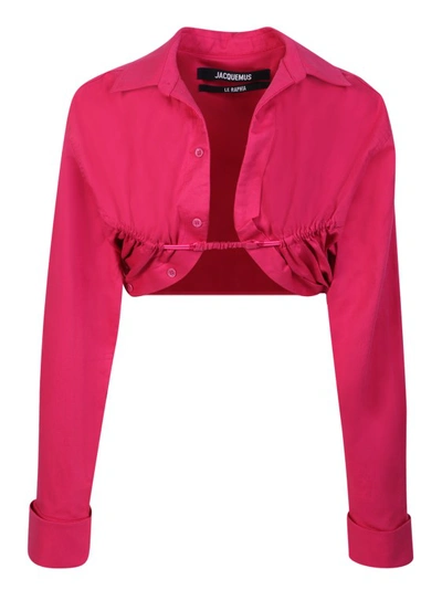 Jacquemus Pink Cotton Cropped Shirts In Pink