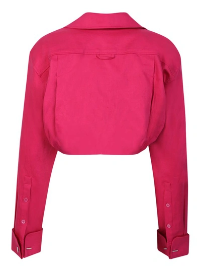 Jacquemus Pink Cotton Cropped Shirts In Pink