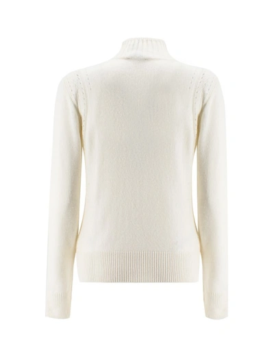 Shop Ermanno Scervino White Turtleneck Sweater