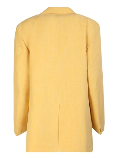 Shop Jacquemus Yellow Single-breasted Blazer