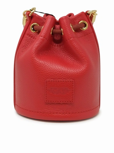 Shop Marc Jacobs Red Leather The Mini Bucket Bag