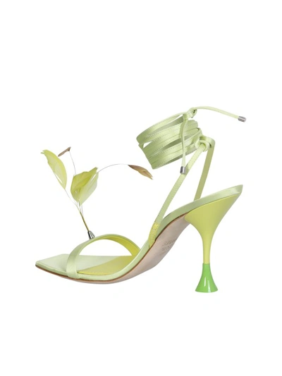 Shop 3juin Yellow Leather Sandals In Neutrals
