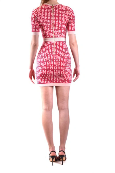Elisabetta Franchi Red Monogram Pattern Minidress In Red