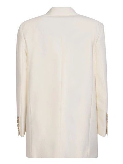 Palm Angels Knitted Tape-detail Blazer In Neutrals
