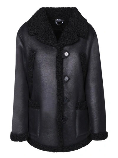 Shop Apc Black Faux-leather Jacket