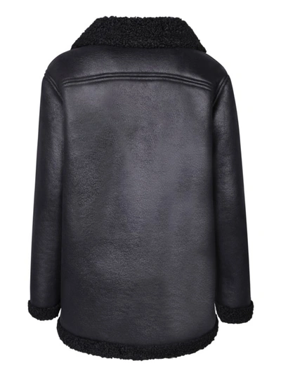Shop Apc Black Faux-leather Jacket