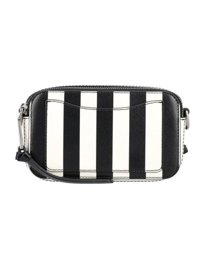 Shop Marc Jacobs Stripe Snapshot Bag In Black