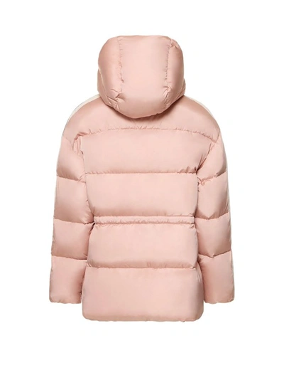 Shop Palm Angels Padded Jacket With Adjustable Drawstring In Neutrals