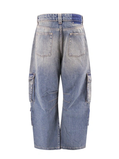 Shop Golden Goose Cotton Cargo Jeans With Applied Pockets In Grey