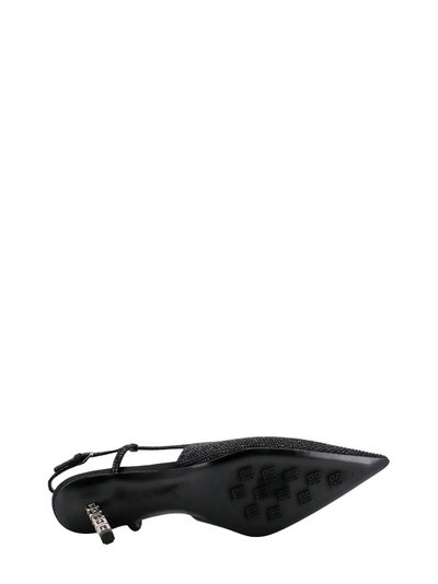 Shop Givenchy Leather Slingback With All-over Rhinestones In Black