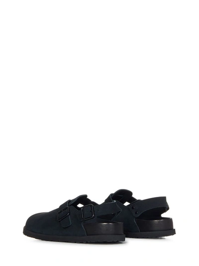 Shop Birkenstock Black Clog-inspired Suede Sandals