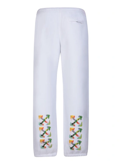 Off-white Off- Cotton Brush Arrow Sweatpants With Graphic Men's Print In White