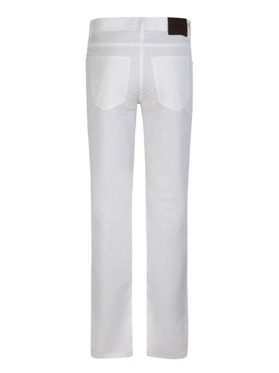 Shop Brioni White Straight-leg Trousers