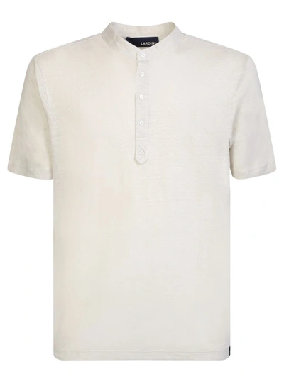 Shop Lardini White Linen Short Sleeves