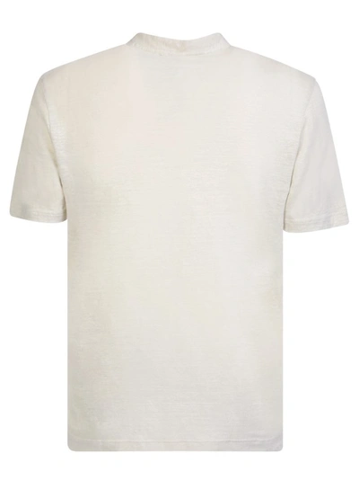 Shop Lardini White Linen Short Sleeves