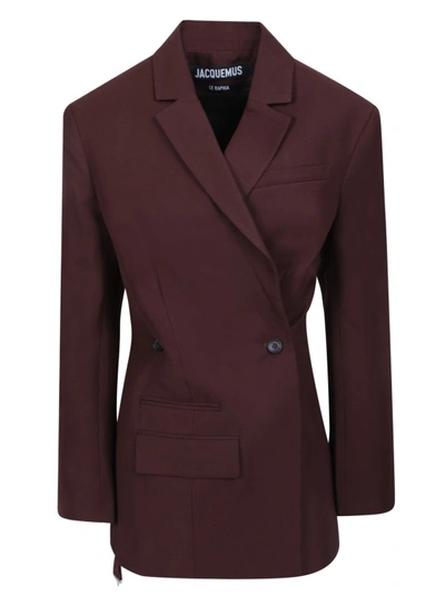Shop Jacquemus Brown Double-breasted Blazer