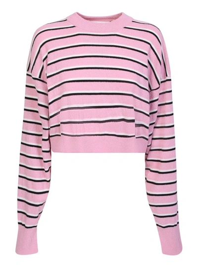 Shop Palm Angels Pink Striped Pattern Knitwear