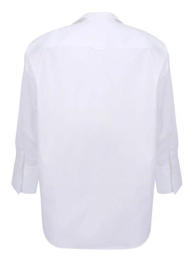 Shop Jacquemus Draped Crop White Shirts