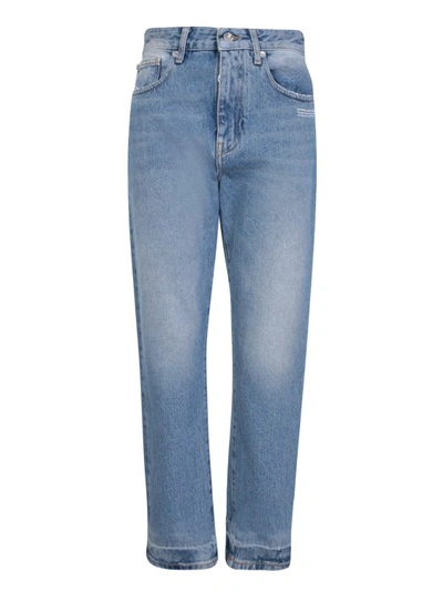 Shop Off-white Straight-leg Blue Trousers