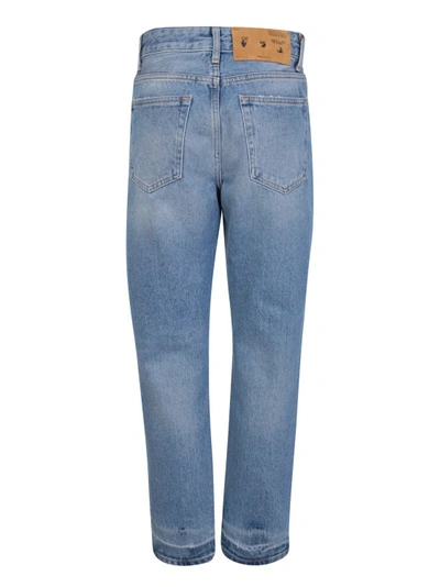 Shop Off-white Straight-leg Blue Trousers