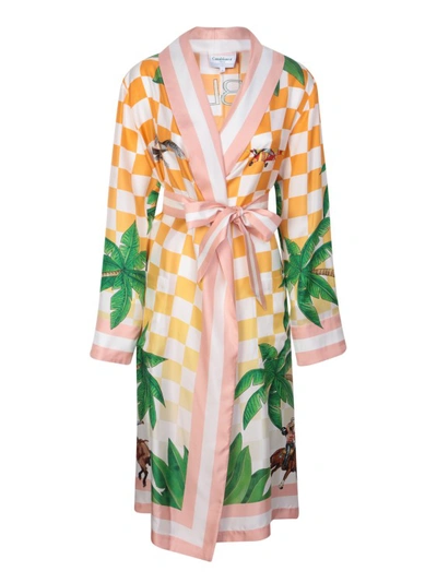 Shop Casablanca Multicolor Silk Dress In Neutrals